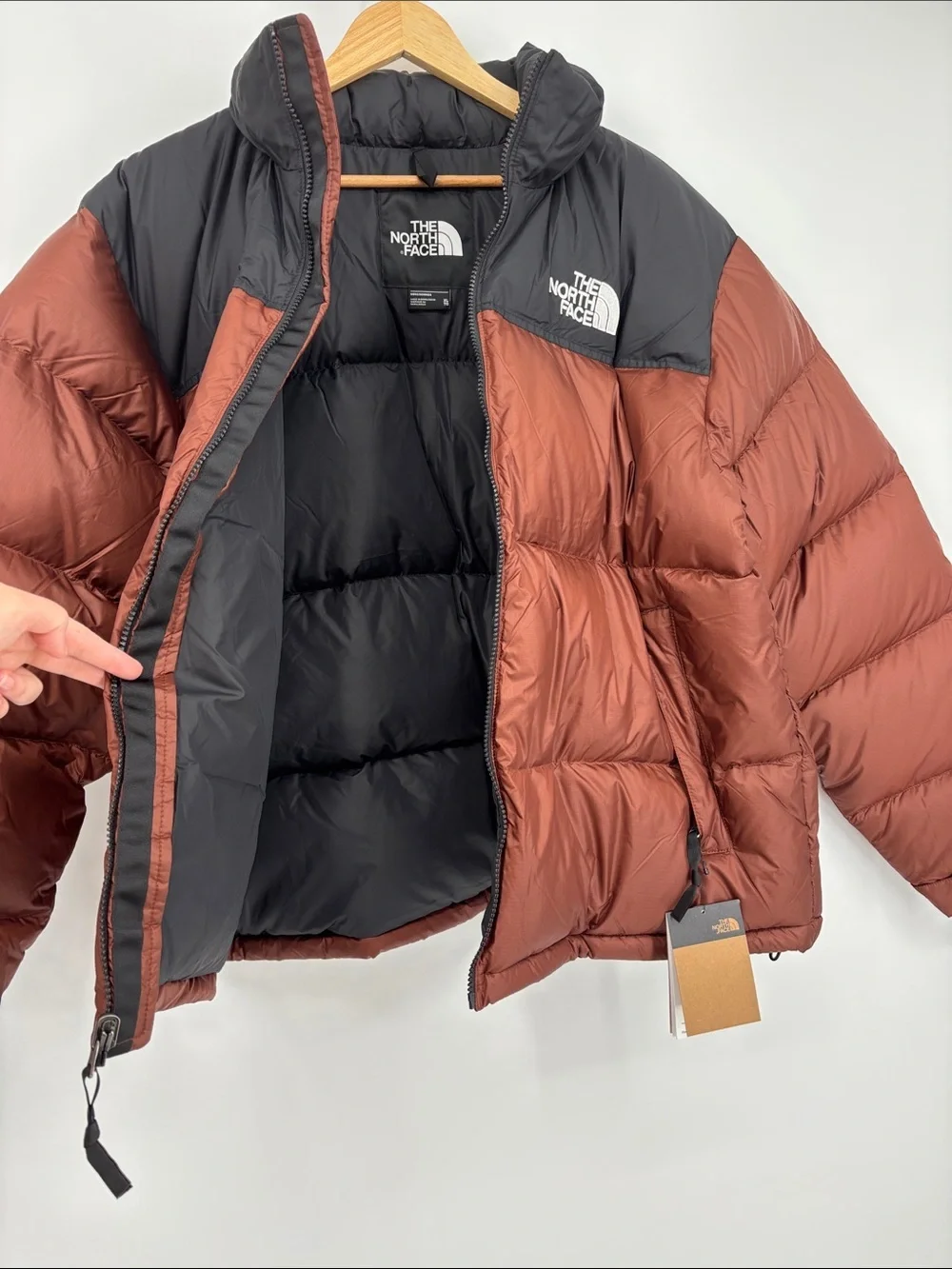 The North Face 1996 Retro Nuptse Jacket in Brown Black Nylon Men’s Size XL NWT!